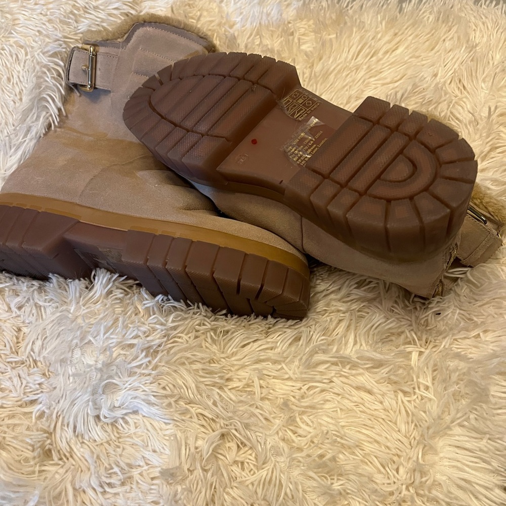 Free People Tan Suede Chunky Boots - Picture 10 of 11